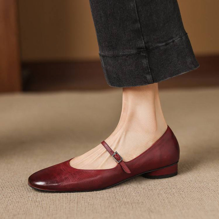 Rose Genuine Leather Flats