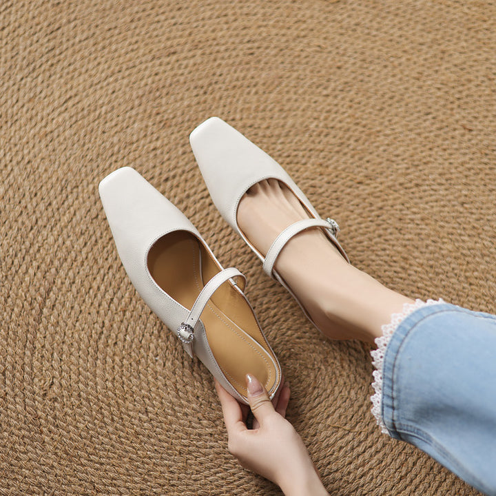 Lisa Genuine Leather Mules