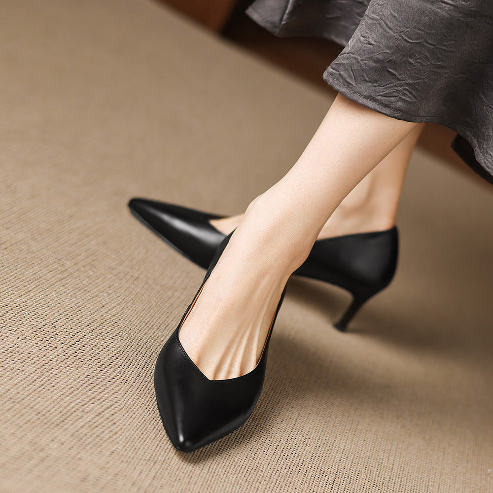 Lenora Genuine Leather Heels