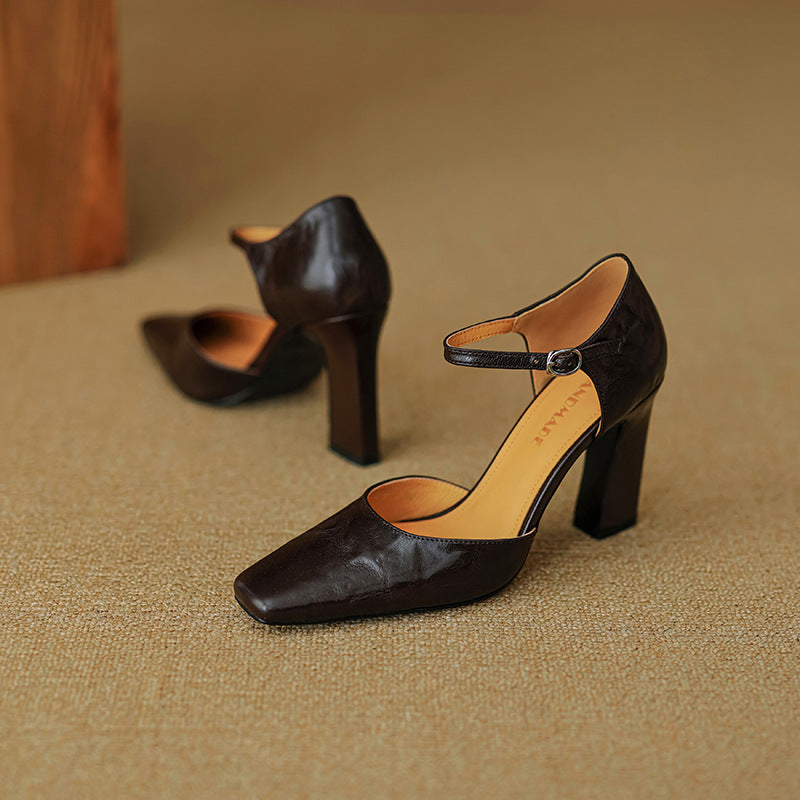 Velinia Genuine Leather Heels