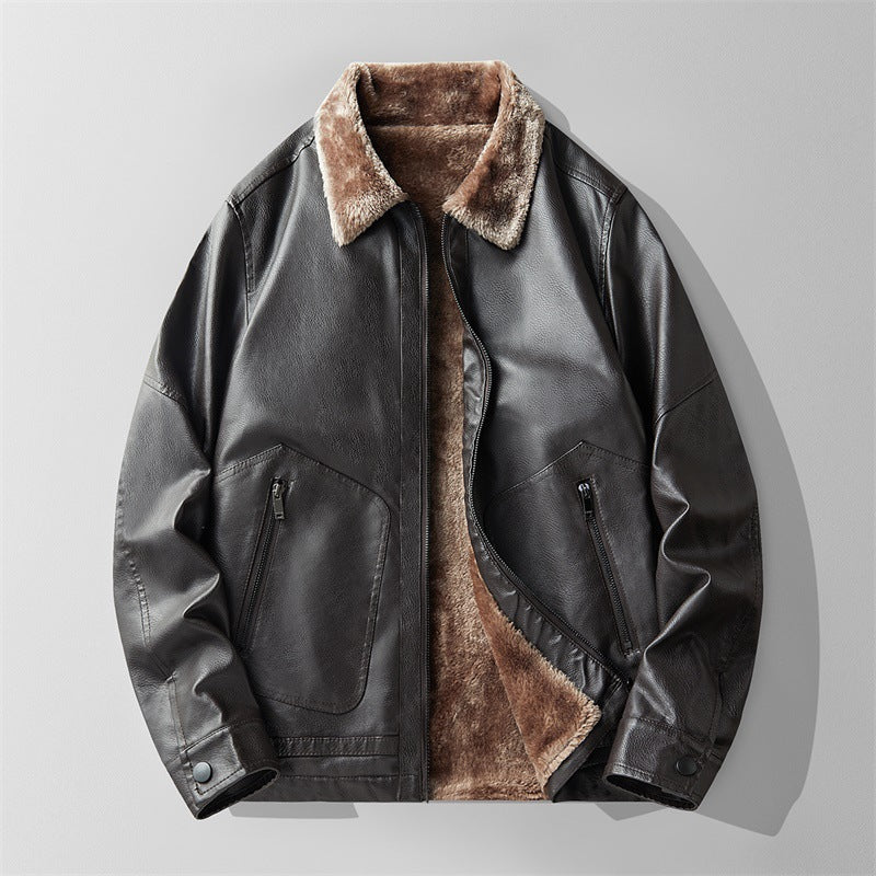Jasper Fleece Leather Jacket