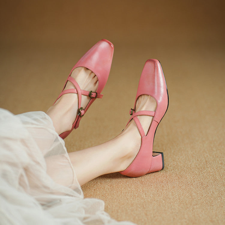 Auri Genuine Leather Heels