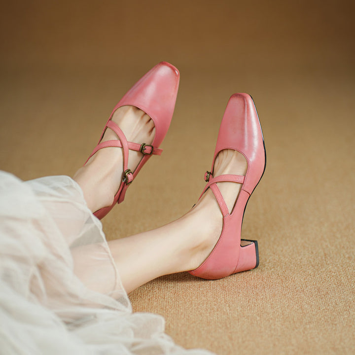Auri Genuine Leather Heels