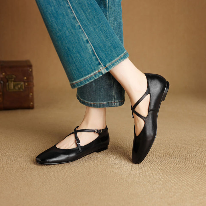 Avelin Genuine Leather Flats
