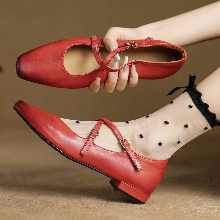 Lavina Genuine Leather Flats