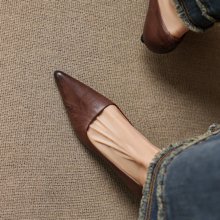 Calina Genuine Leather Heels
