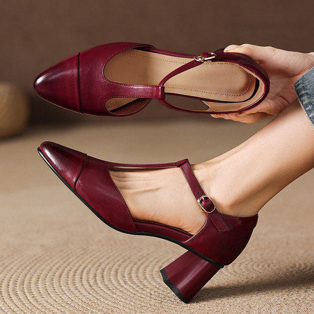 Helene Genuine Leather Heels