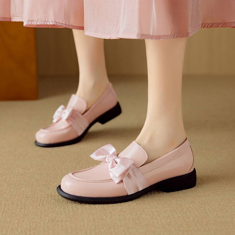 Noemi Genuine Leather Bow Loafers