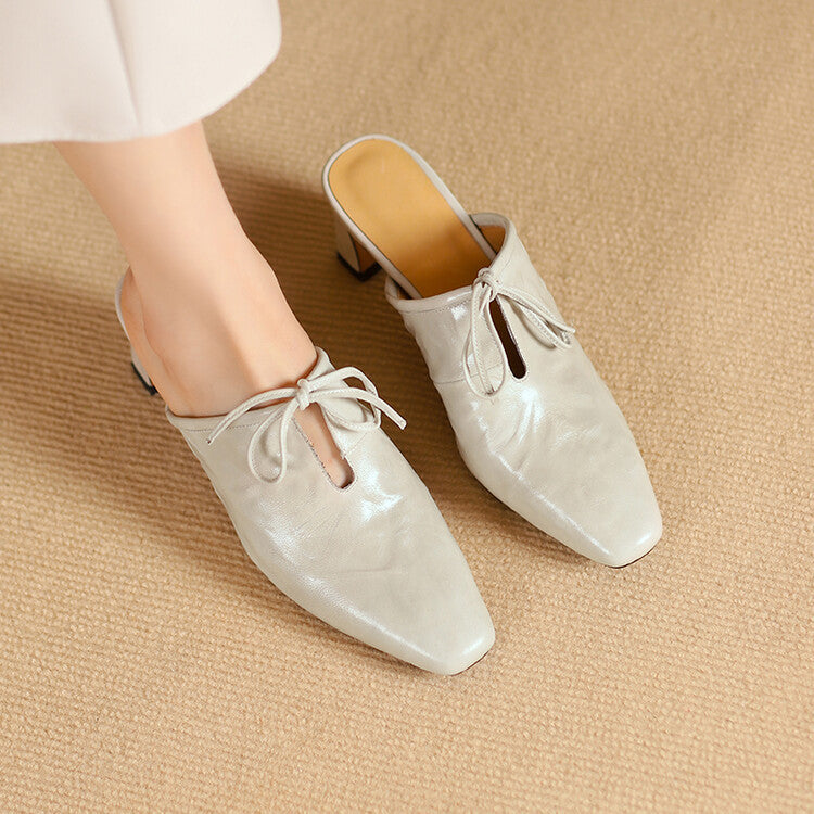 Vionetta Genuine Leather Mules