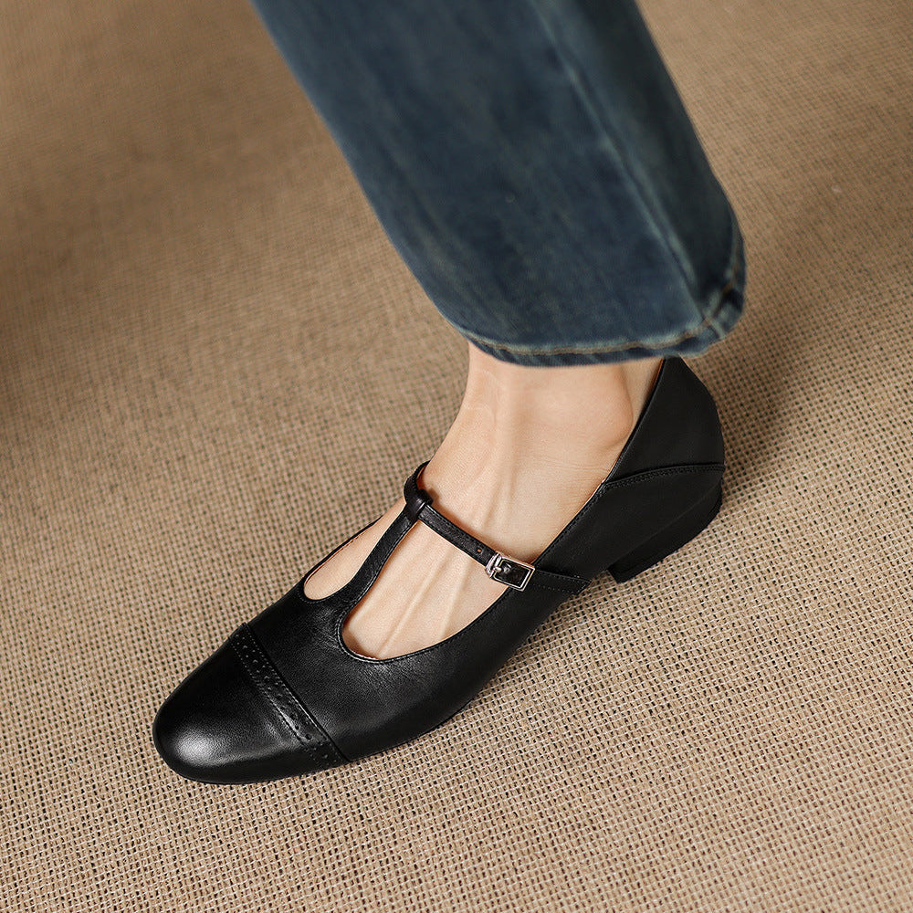 Elina Genuine Leather Flats