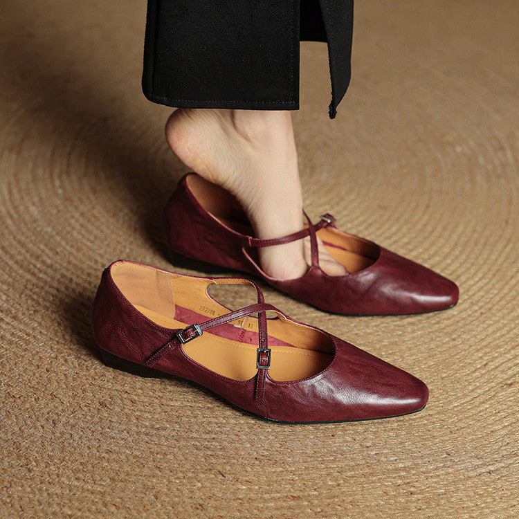 Odessa Genuine Leather Flats