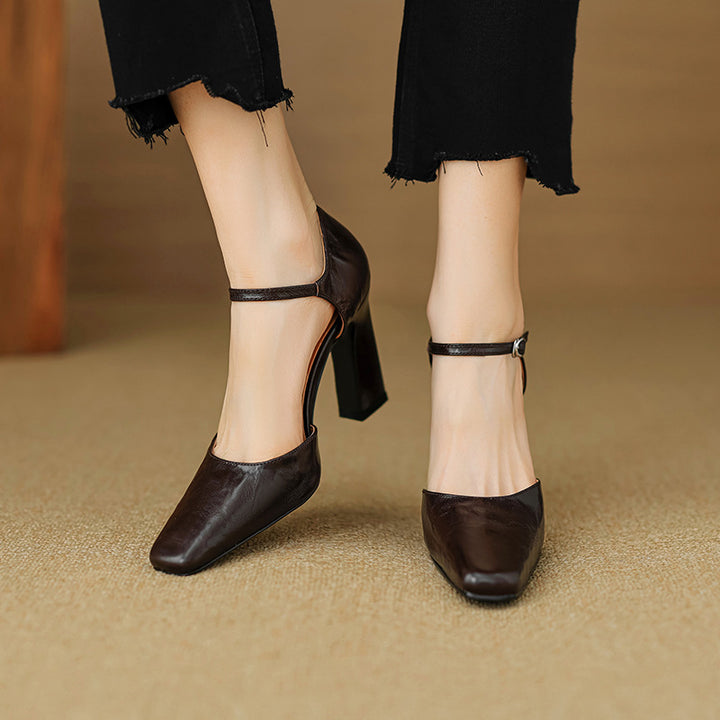 Velinia Genuine Leather Heels