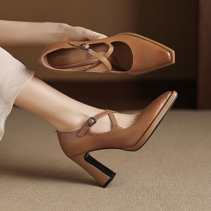 Elva Genuine Leather Heels