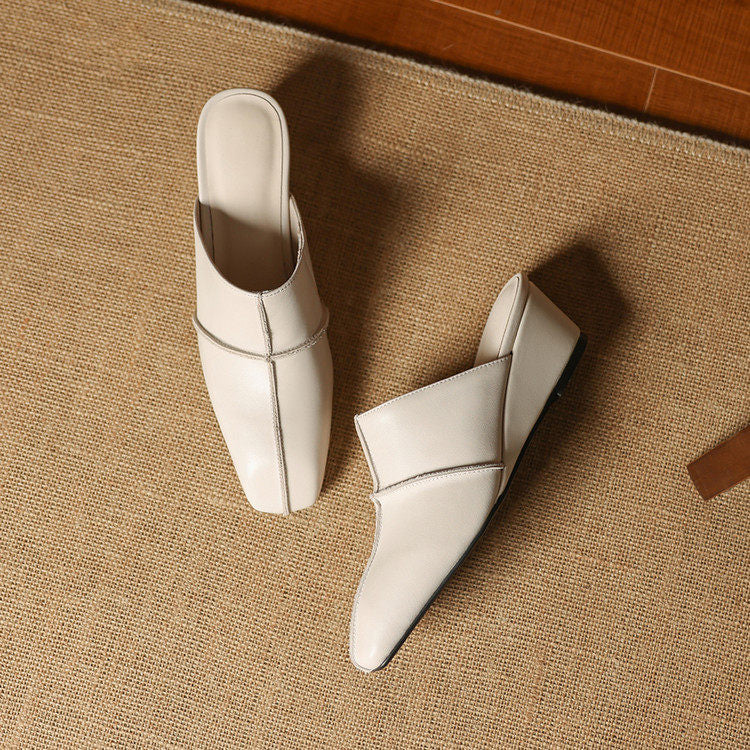 Lucie Genuine Leather Mules