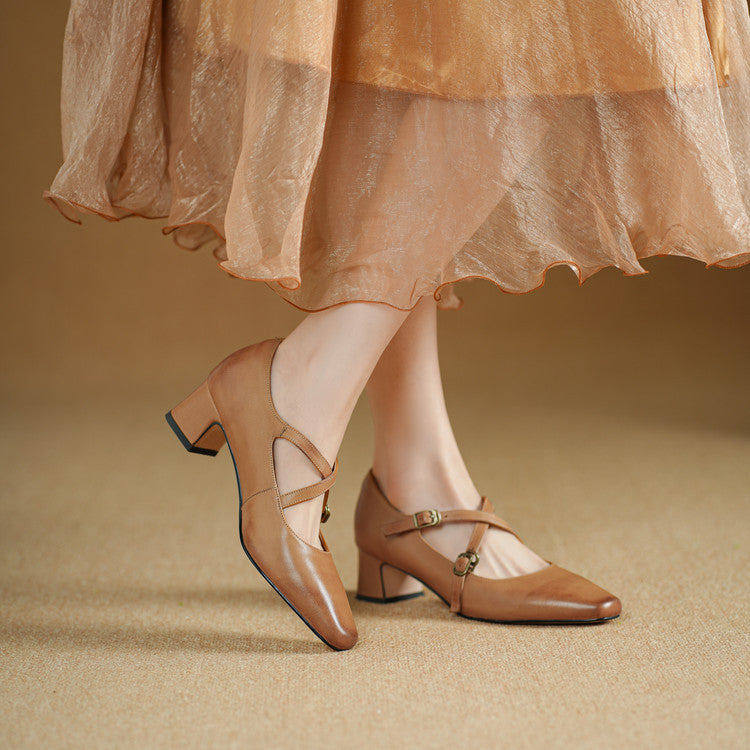 Auri Genuine Leather Heels
