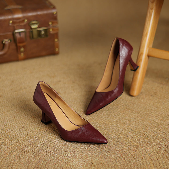 Valena Genuine Leather Heels