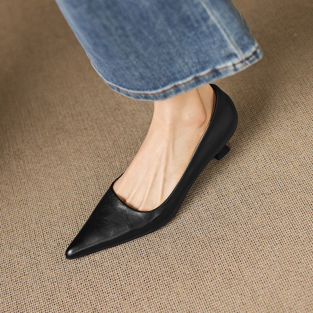 Calina Genuine Leather Heels