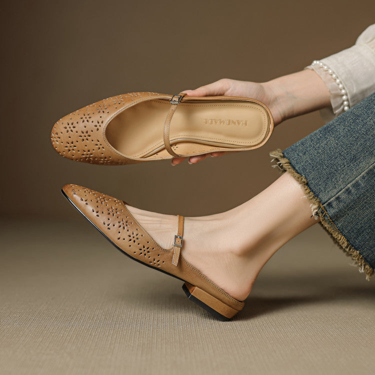 Alina Genuine Leather Mules