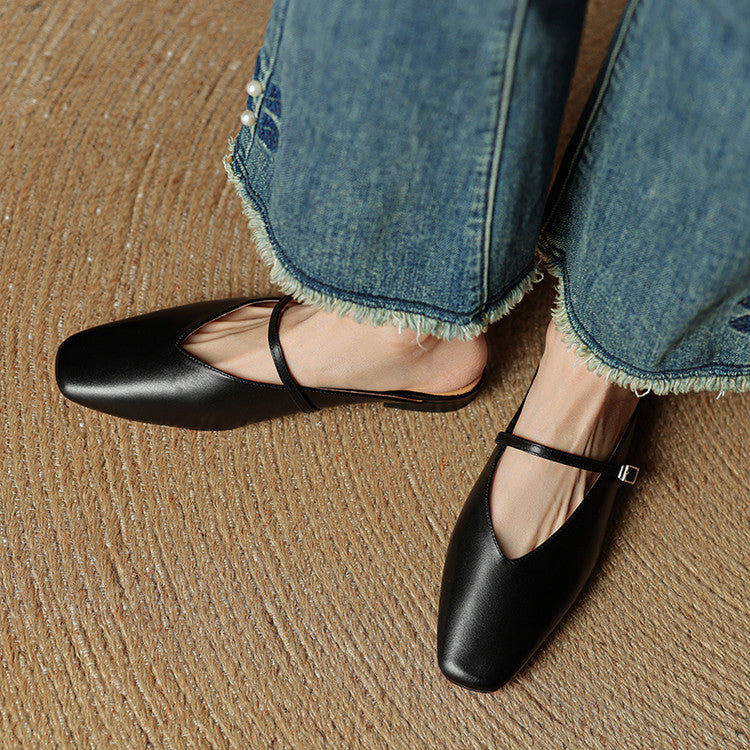 Virela Genuine Leather Mules