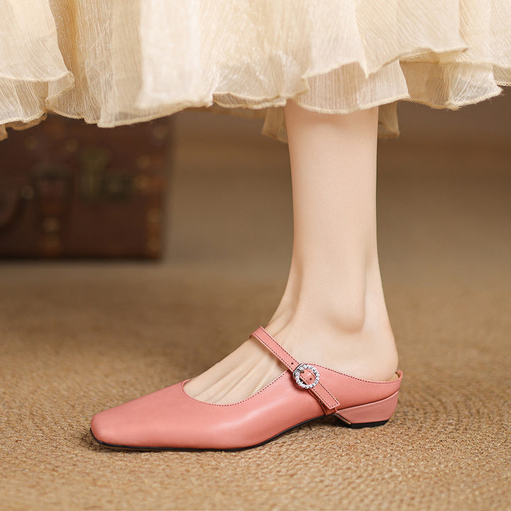 Lisa Genuine Leather Mules