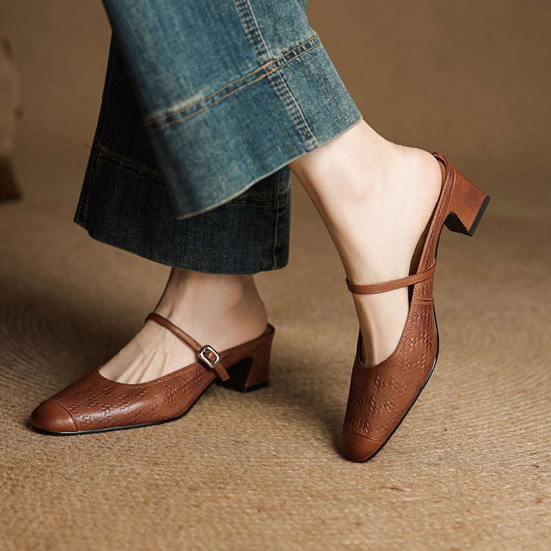 Vivette Genuine Leather Mules