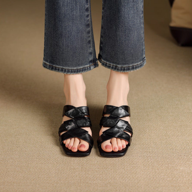 Elanora Genuine Leather Mules