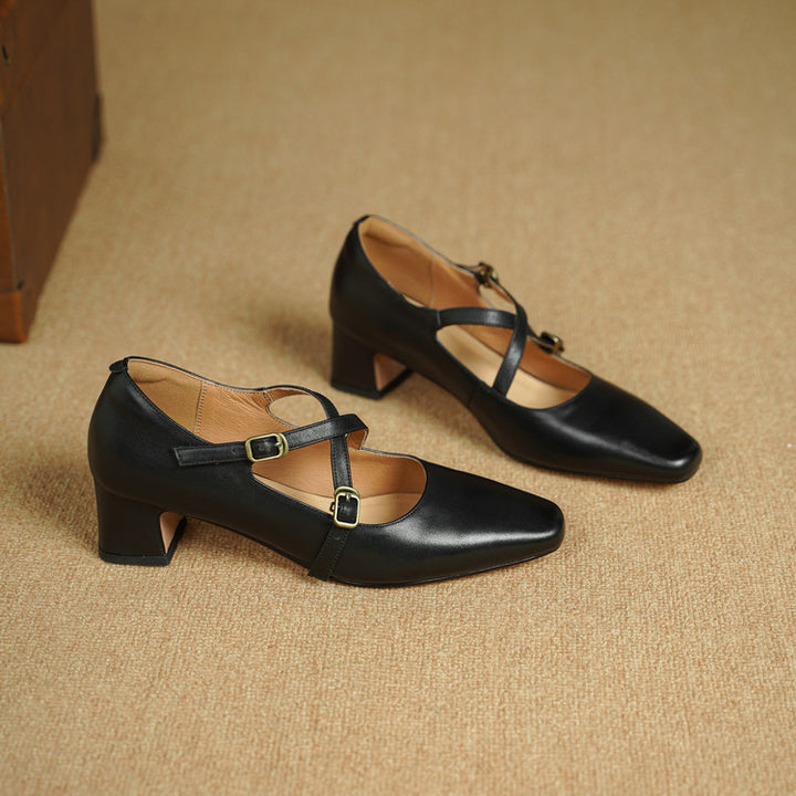 Auri Genuine Leather Heels