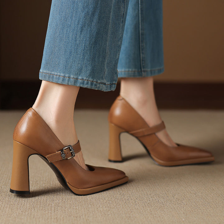 Clara Genuine Leather Heels