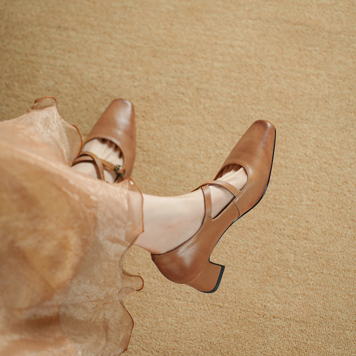 Auri Genuine Leather Heels