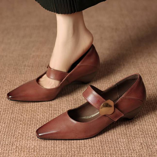 Alysa Genuine Leather Heels