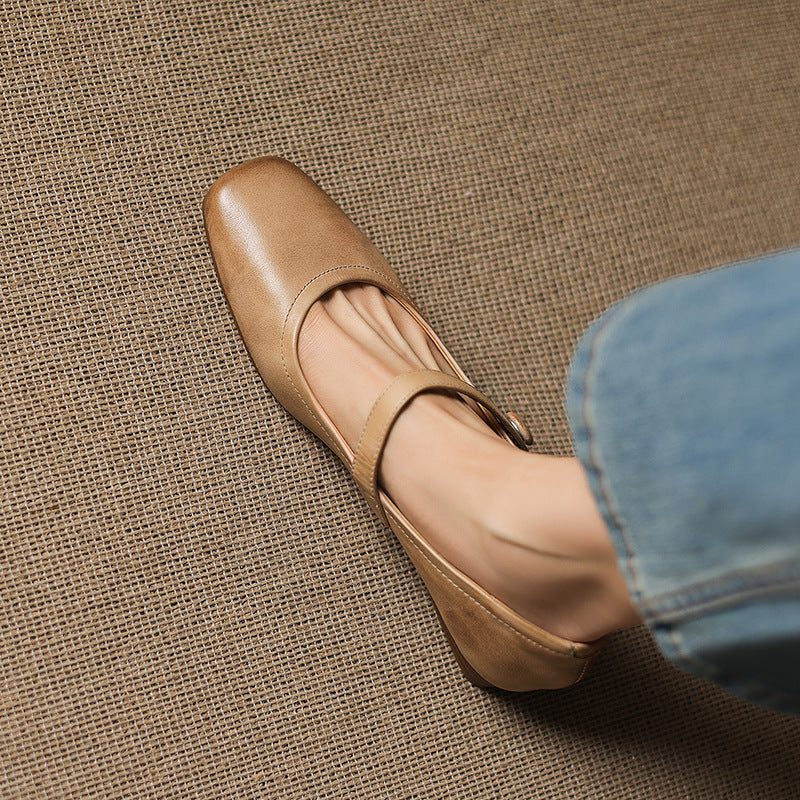 Orelia Genuine Leather Flats