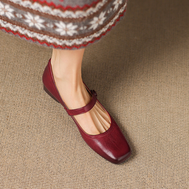 Orelia Genuine Leather Flats
