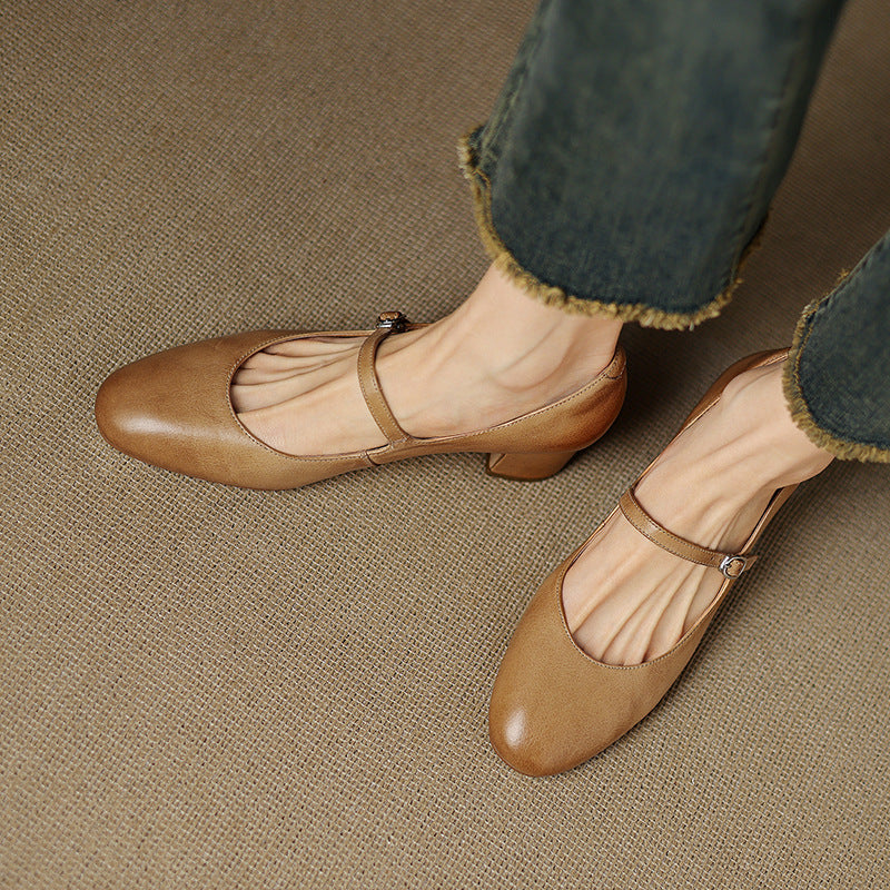 Arelis Genuine Leather Heels