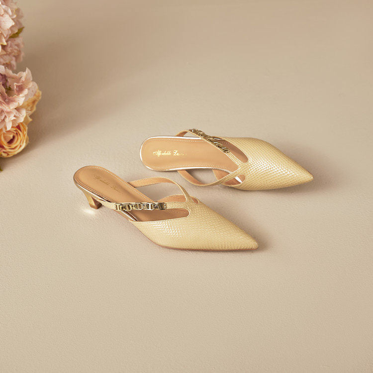 Ivory Genuine Leather Mules