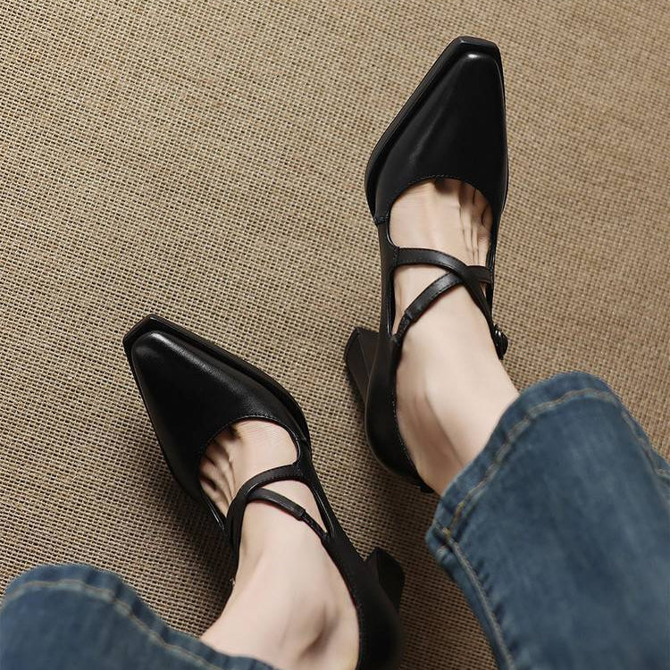 Elva Genuine Leather Heels