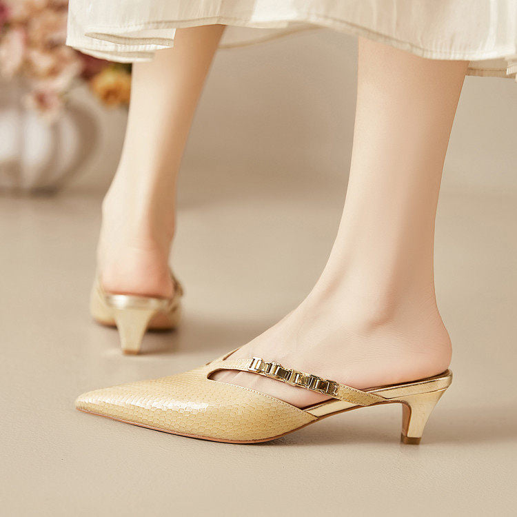 Ivory Genuine Leather Mules