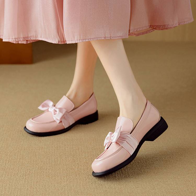 Noemi Genuine Leather Bow Loafers