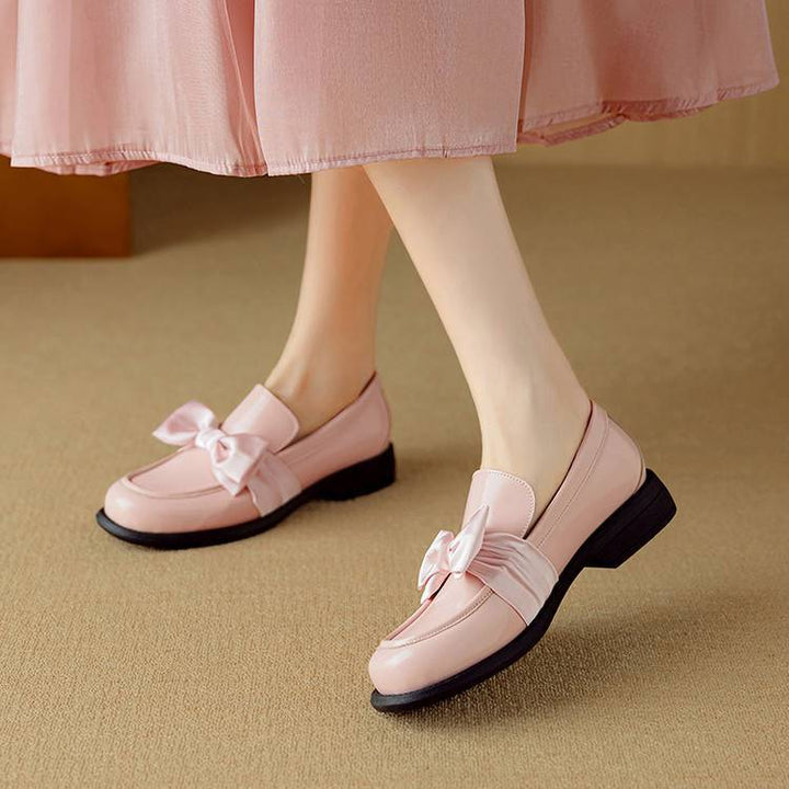 Noemi Genuine Leather Bow Loafers