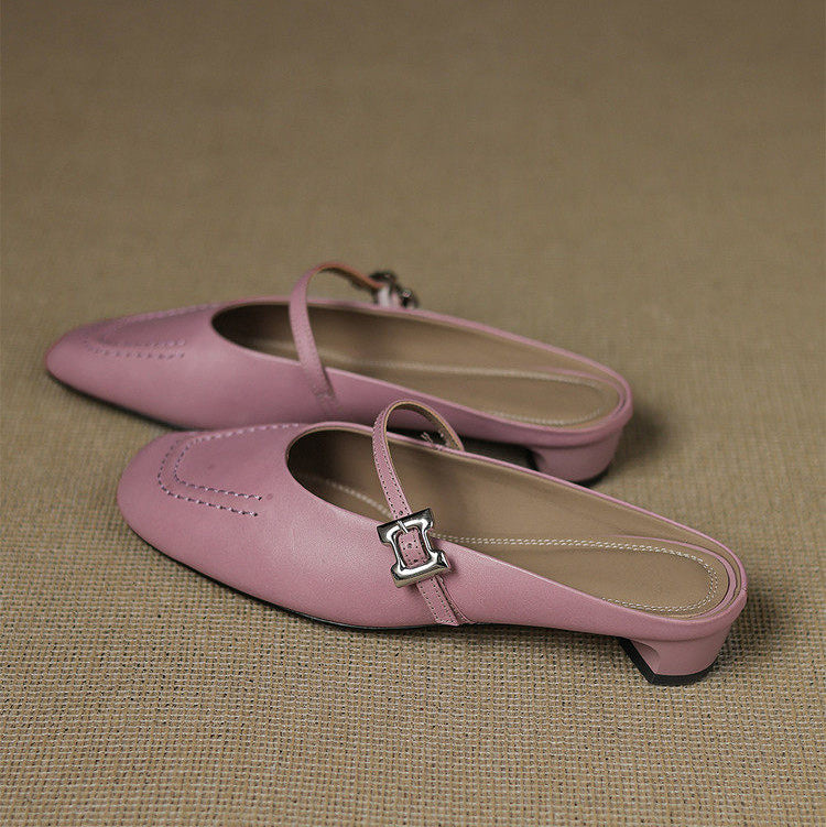 Elira Genuine Leather Mules