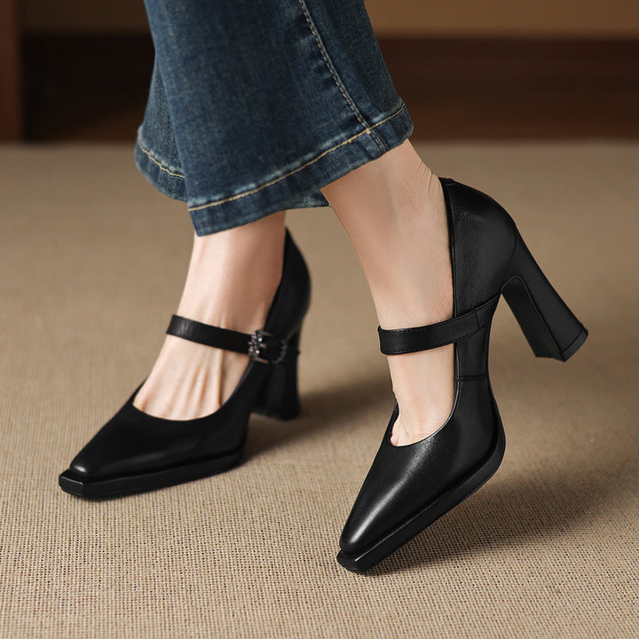 Clara Genuine Leather Heels