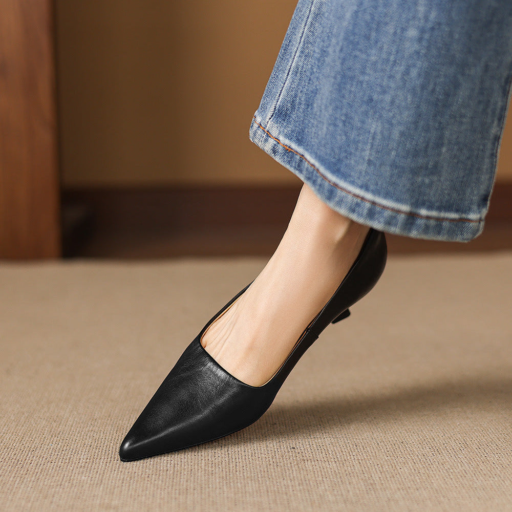 Calina Genuine Leather Heels