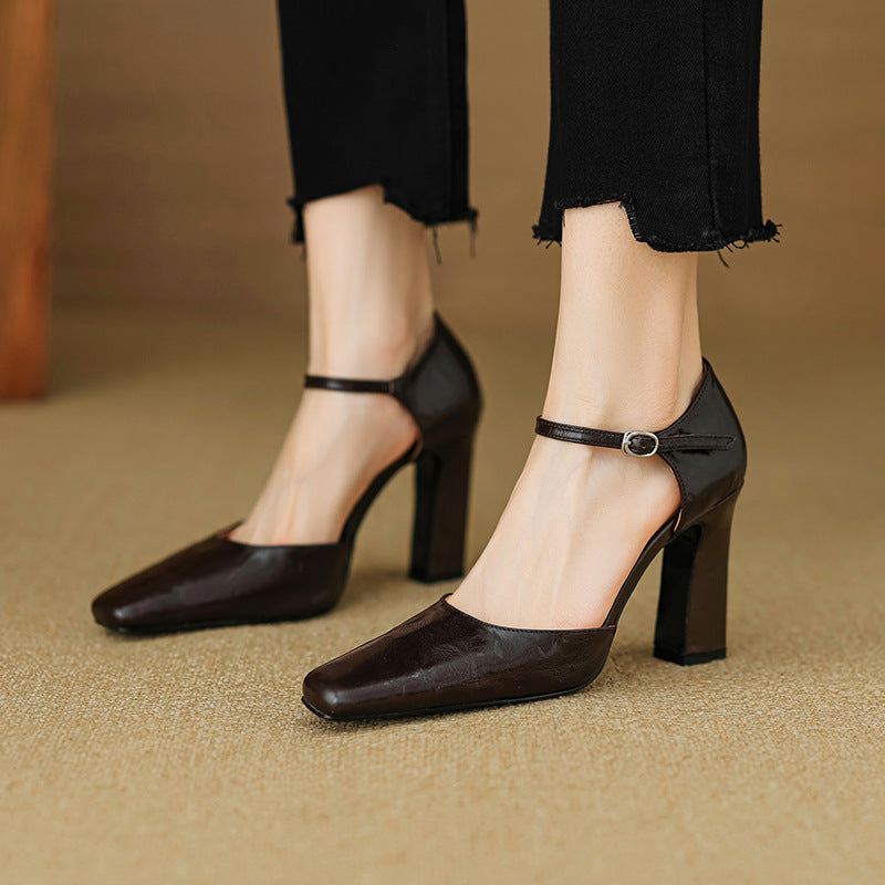 Velinia Genuine Leather Heels