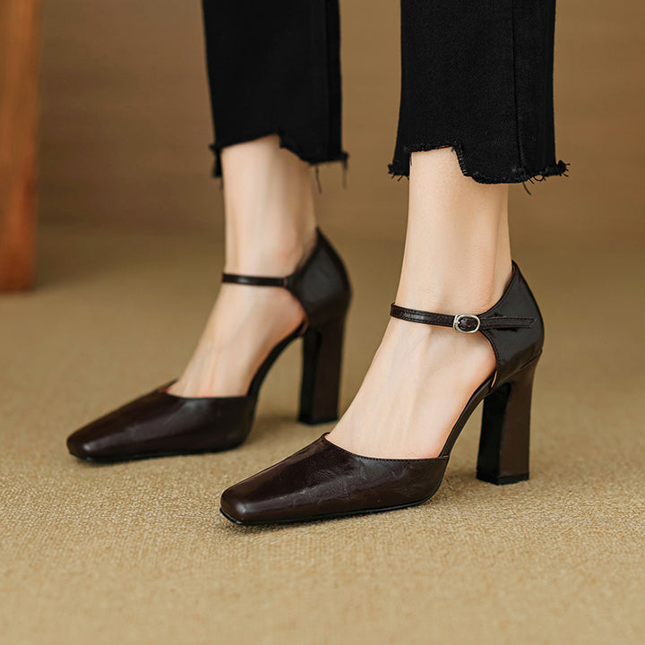Velinia Genuine Leather Heels