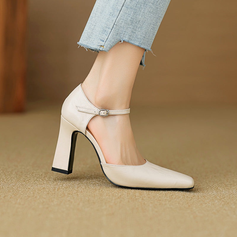 Velinia Genuine Leather Heels