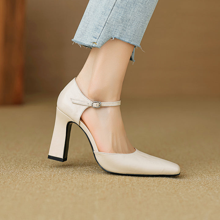 Velinia Genuine Leather Heels