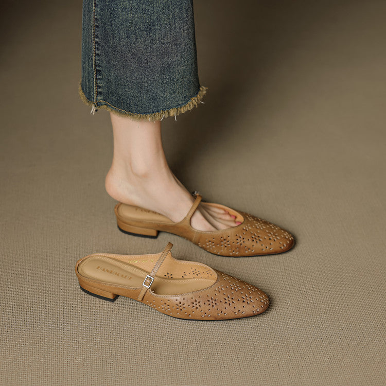 Alina Genuine Leather Mules