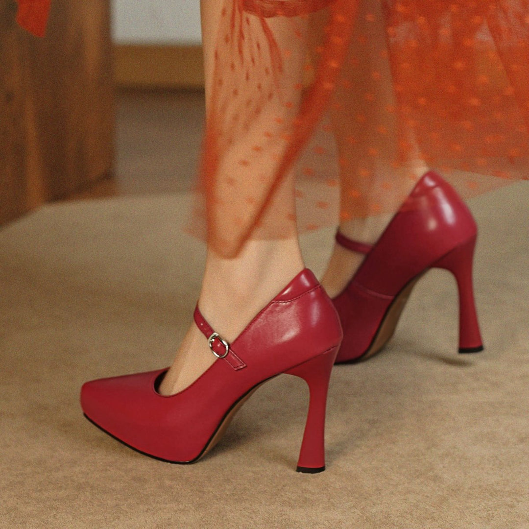Camille Genuine Leather Heels