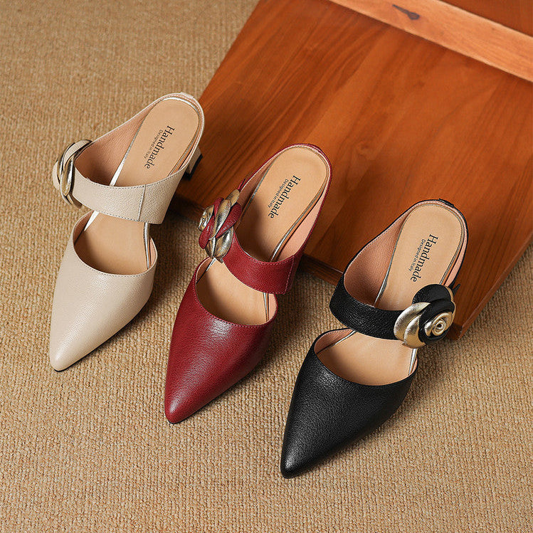 Amaria Genuine Leather Heels