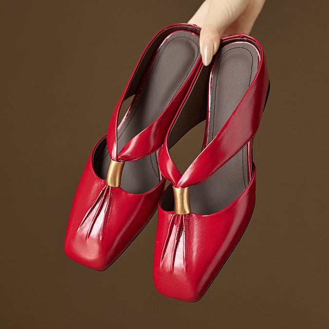 Almafi Genuine Leather Mules
