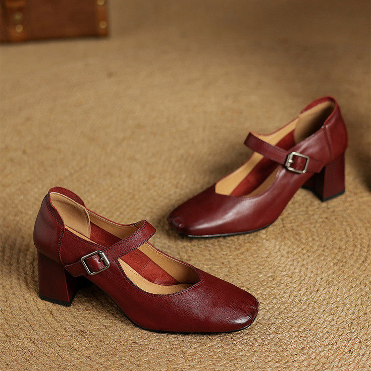 Cira Genuine Leather Heels